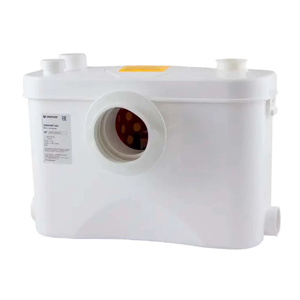Канализационная установка Unipump SANIVORT 405 М поверхностная, корпус - пластик, мощность - 0.4кВт, напор - 8м, производительность - 145л/мин, 220В