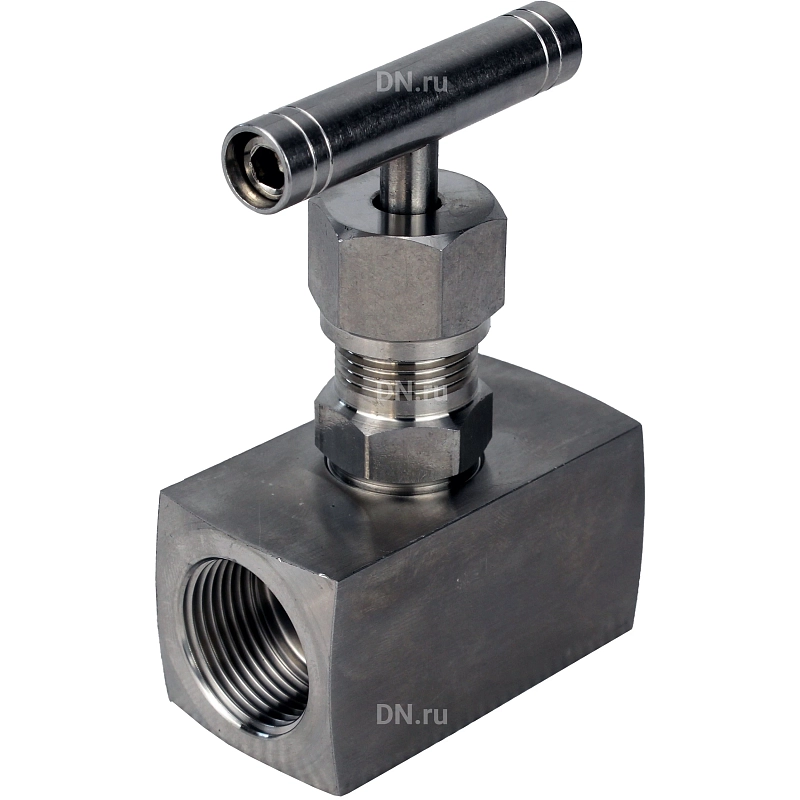 Клапан игольчатый VN3232M-T-Ht 3/8″ Ду10 Ру400 резьбовой, корпус - нержавеющая сталь 316, уплотнение - металл, с Т-образной рукояткой