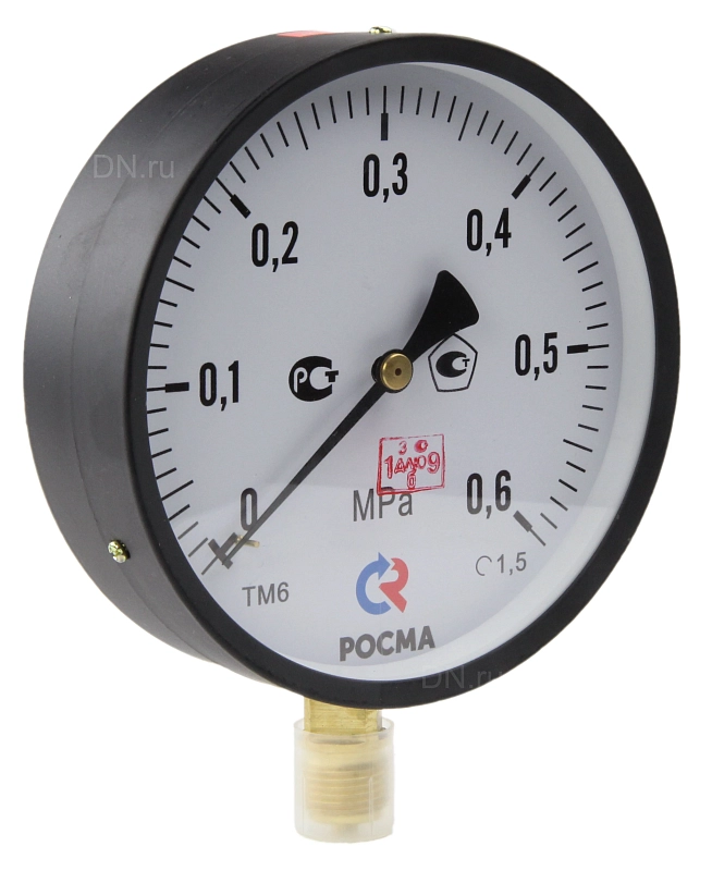 Манометр радиальный Росма ТМ-610Р.00 (0-0.1МПа), корпус 150 мм, присоединение М20х1.5