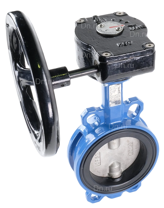 Затвор дисковый поворотный Tecofi VPI 4449-08 Ду100 Ру16 межфланцевый, корпус - ковкий чугун EN-GJS-500-7, диск - нержавеющая сталь CF8M, уплотнение - EPDM, с редуктором VPNREDUCT F05