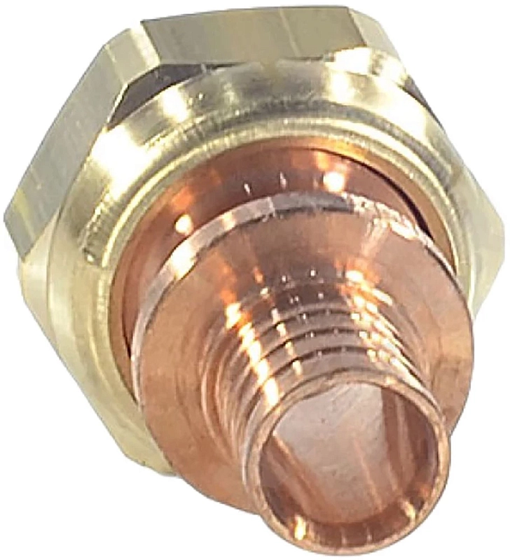 Переходник аксиальный РЕХАУ Rautitan RX+ Дн63х2 3/8″ Ру10 для труб из сшитого полиэтилена с накидной гайкой, корпус - бронза 14563461001