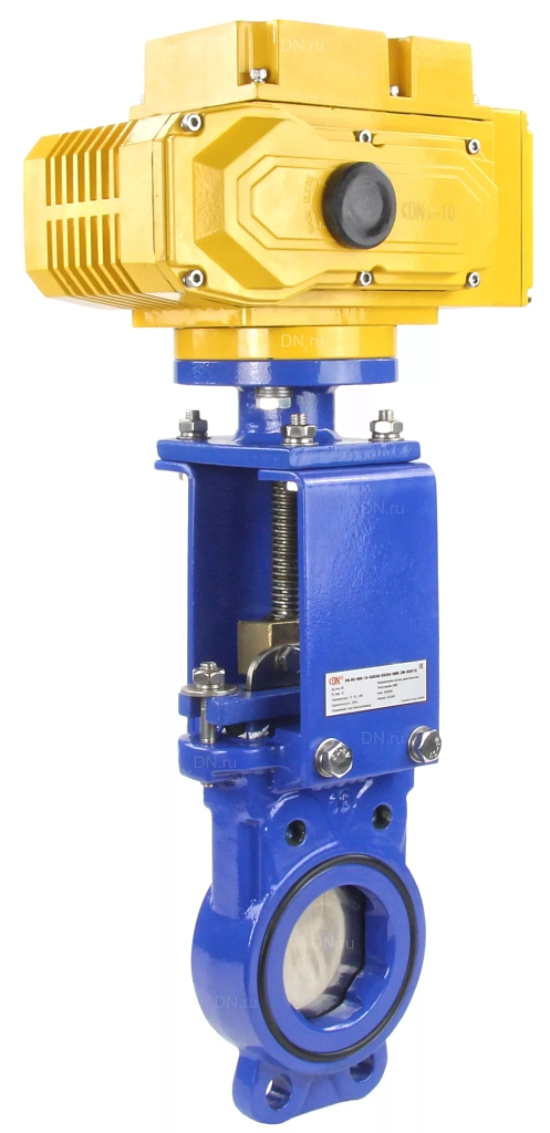 Задвижка шиберная ножевая Ду200 Ру16 межфланцевая, с невыдвижным шпинделем, корпус - чугун GGG-40, уплотнение - NBR, с электроприводом MT-N-020EM-О1-220AC-У1 220В (GVKN1331N-2W-Fb-ISO)