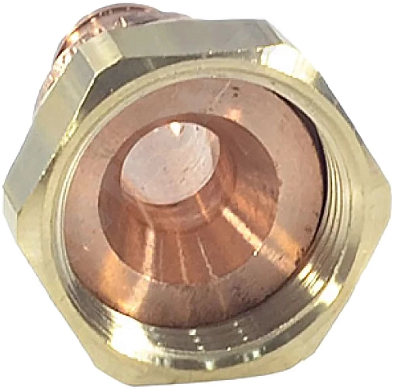 Переходник аксиальный РЕХАУ Rautitan RX+ Дн63х2 3/8″ Ру10 для труб из сшитого полиэтилена с накидной гайкой, корпус - бронза 14563461001