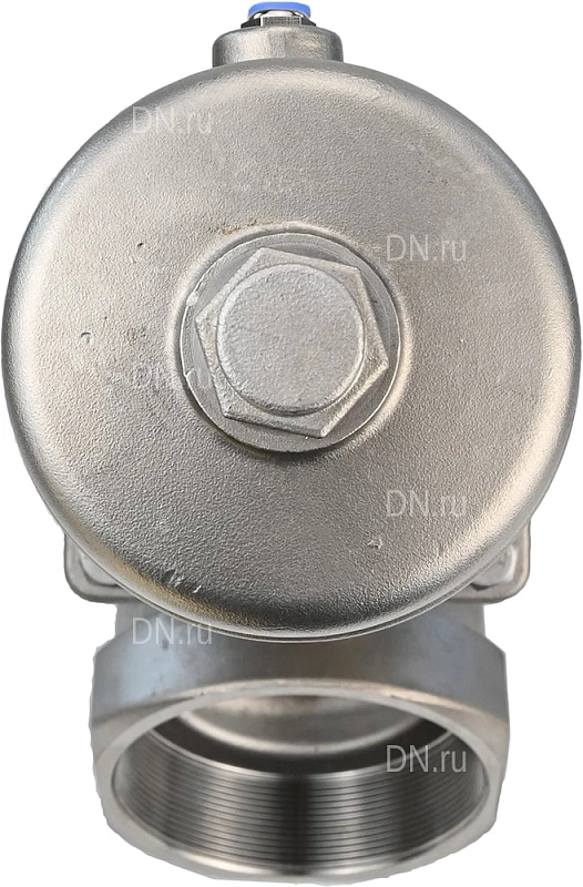 Клапан отсечной пневматический 4″ Ду100 Ру25, корпус - нержавеющая сталь SS316, резьбовой, Y-образный, корпус привода - нержавеющая сталь CF8 (VSP3231P-T-1PNC)