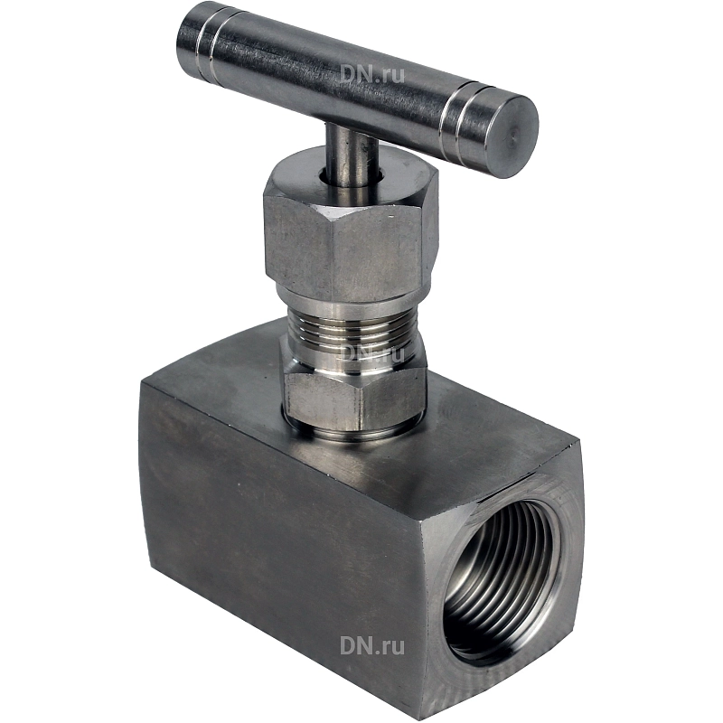 Клапан игольчатый VN3232M-T-Ht 3/8″ Ду10 Ру400 резьбовой, корпус - нержавеющая сталь 316, уплотнение - металл, с Т-образной рукояткой