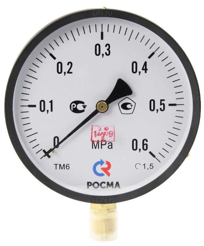 Манометр радиальный Росма ТМ-610Р.00 (0-0.1МПа), корпус 150 мм, присоединение М20х1.5